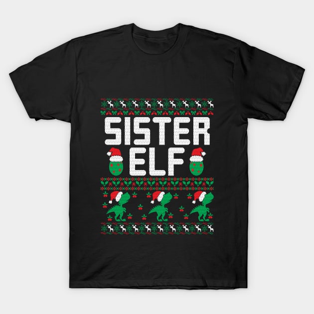 Christmas Sister Elf Gifts | Ugly Christmas Gifts T-Shirt by Veronica Blend